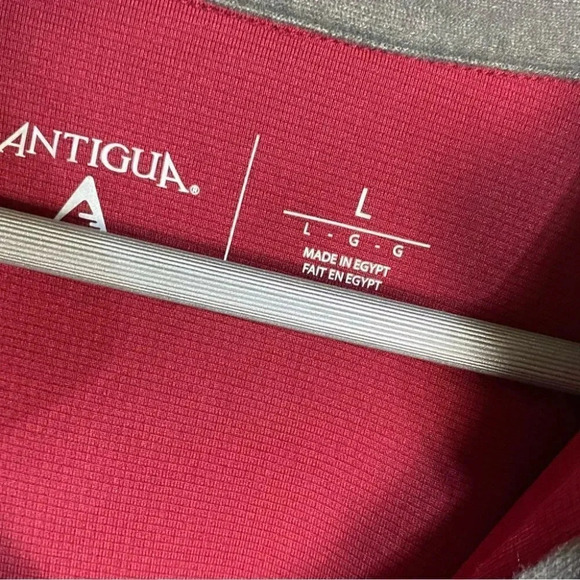 Antigua L red 1/4 zip “Elmhurst” pull over performance top New - Picture 7 of 8